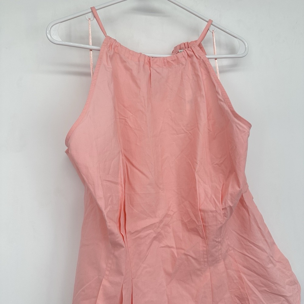 Banana Republic Pink Cotton Poplin Halter Top Sz 18 Minimalist Summer Blouse - Picture 7 of 11